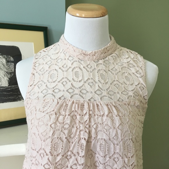 Ro & De Pale Pink Sleeveless Lace Top - Picture 2 of 8